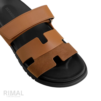 Hermès Chypre Sandals – Naturel H / Noir - View 2