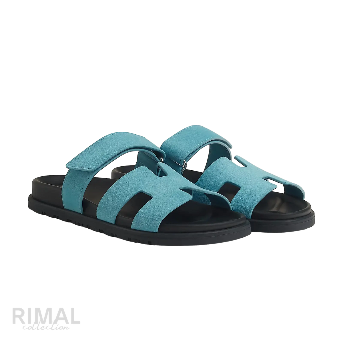 Hermès Chypre Sandals – Bleu Minéral - View 1