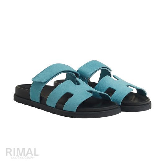 Hermès Chypre Sandals – Bleu Minéral - View 1