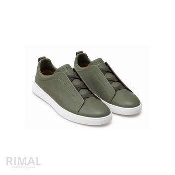 Zegna Triple Stitch Sneakers – Foliage Green - View 1