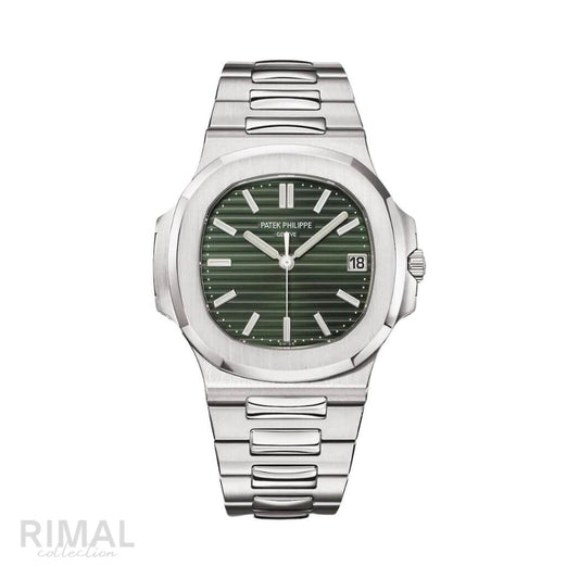 Patek Philippe | Nautilus Sunburst Olive Green Dial - Free & Fast UAE Shipping