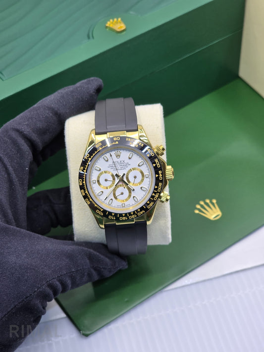 Rolex | Cosmograph Daytona Everose Sundust Oysterflex Watch – Gold – Product Image 1
