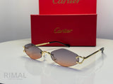 Cartier | C Decor Diamond Shaped Rimless Glasses – Silver / Clear