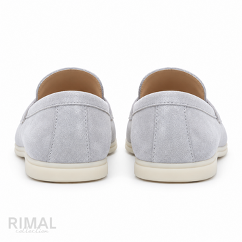 Loro Piana Summer Charms Walk Suede Loafers – Silver Grey - View 1