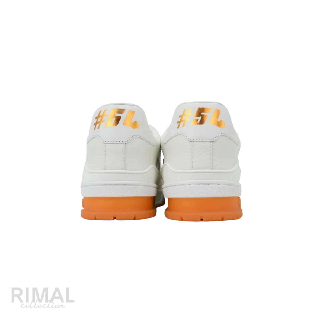 Louis Vuitton LV Trainer Sneaker – White & Orange - View 3