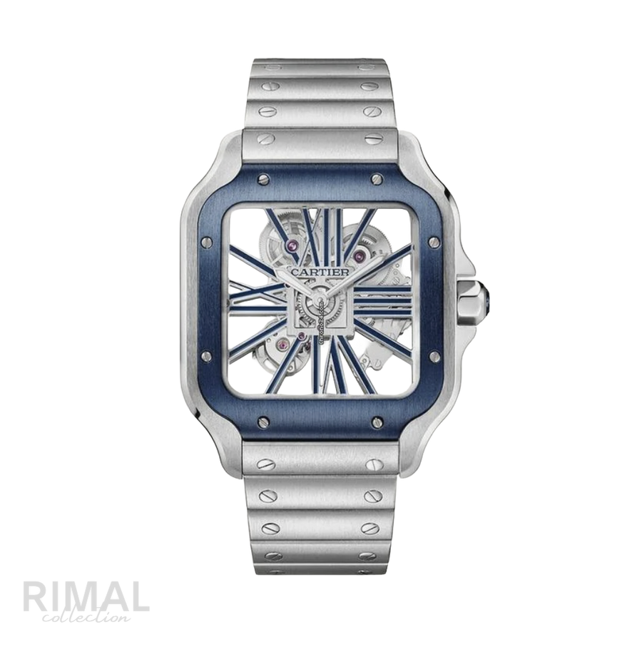 Cartier Santos de Cartier Skeleton Blue Watch