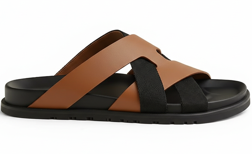 Hermès Kazimir Sandal - Natural & Black | Men