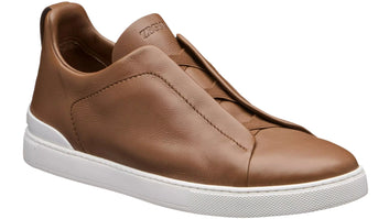 Zegna Triple Stitch Beige Sneaker | Men